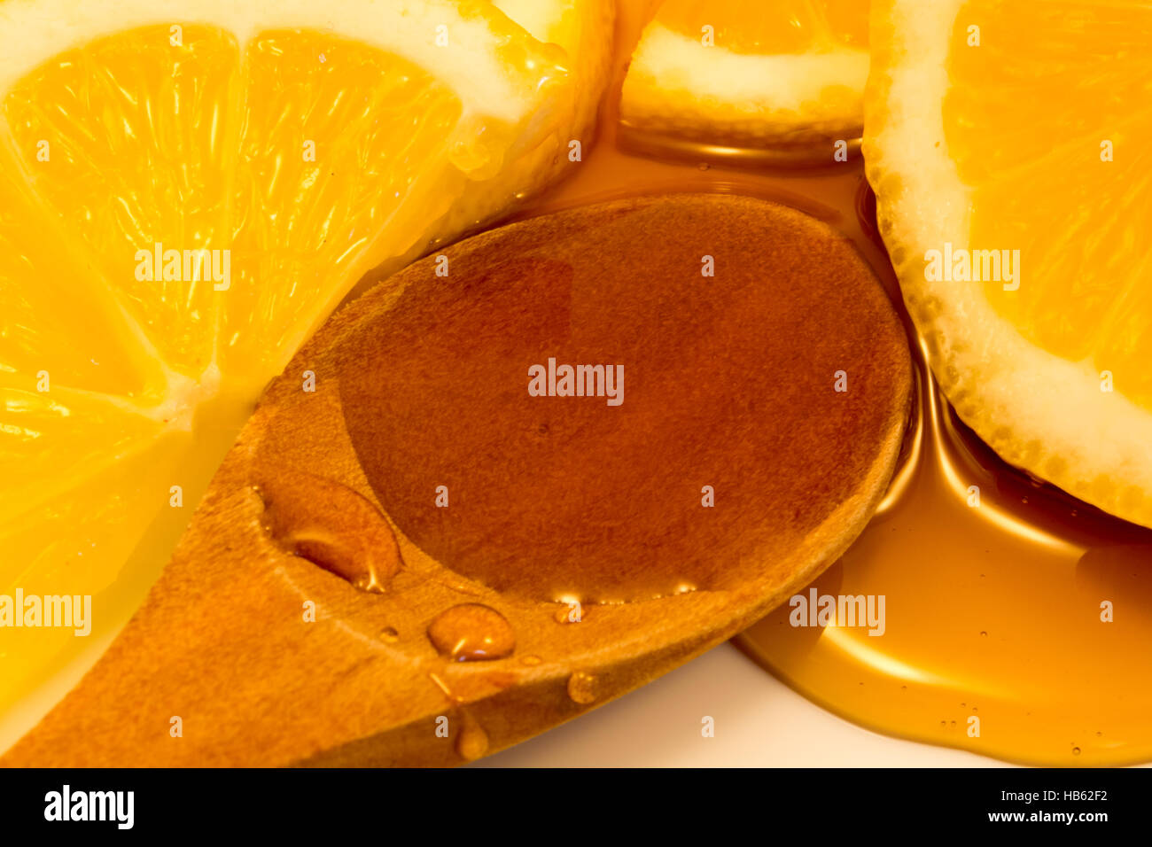 Il miele con il limone Foto Stock