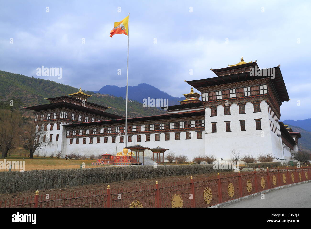 Tashichho Dzong in Thimphu Foto Stock