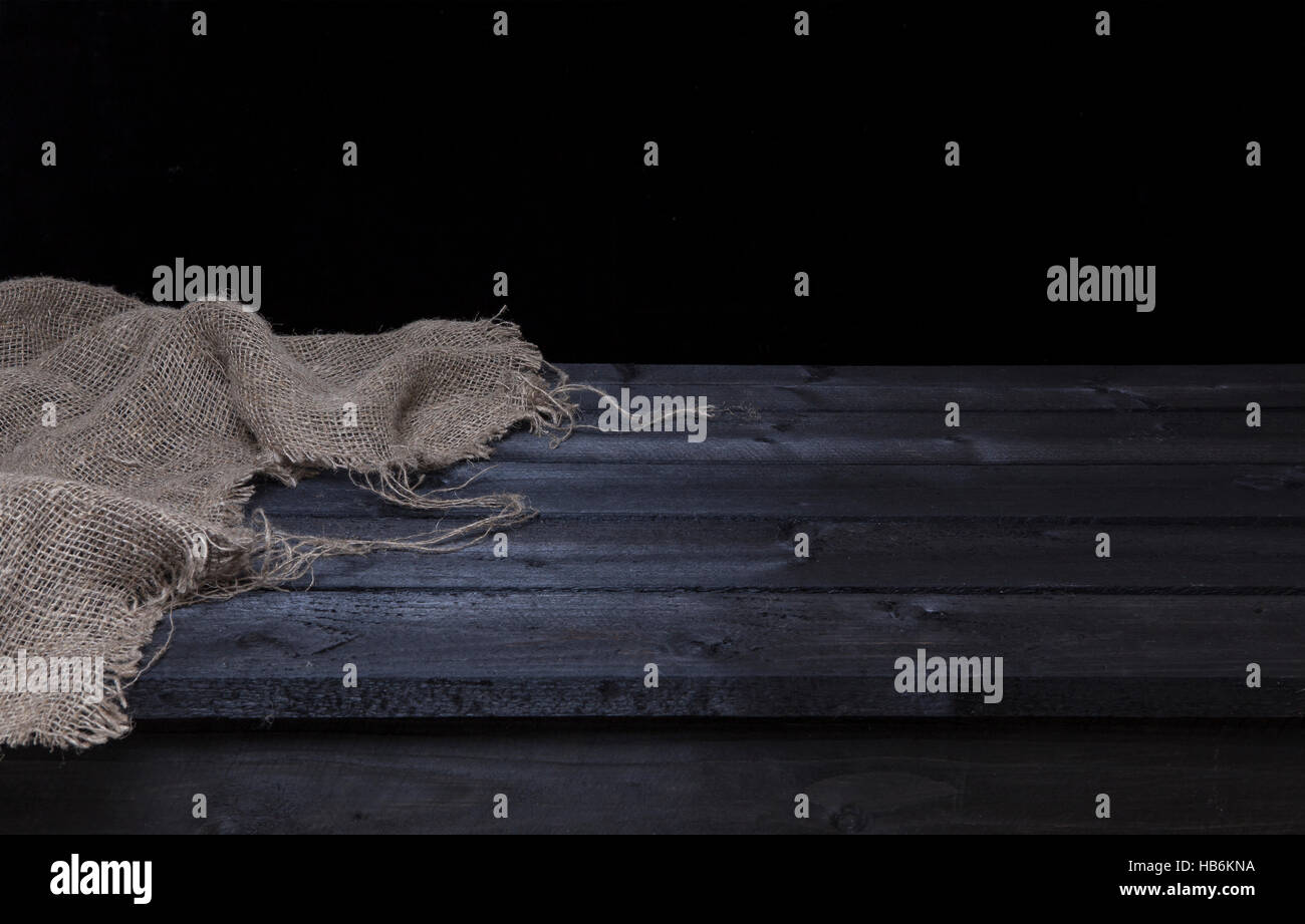 Dark tavolo in legno per il display del prodotto montage Foto Stock
