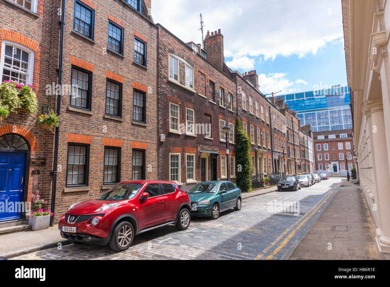 Case georgiane in Elder Street Spitalfields, londra Foto Stock