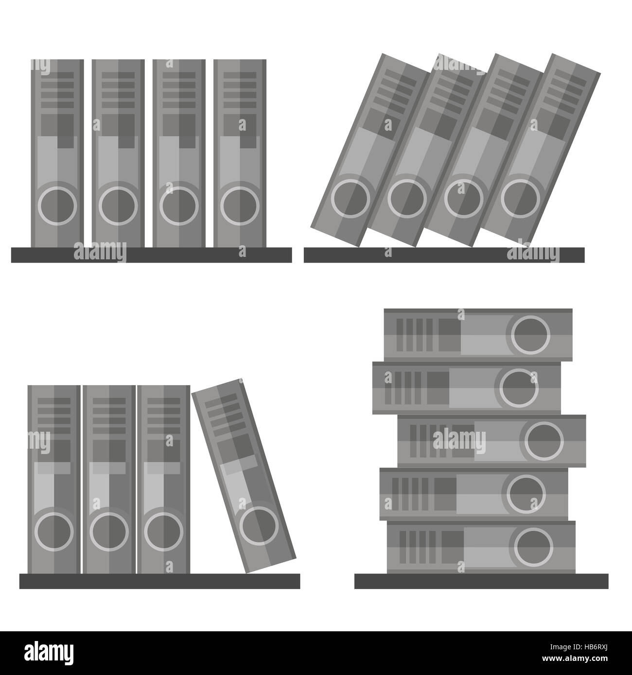 Le icone delle cartelle Isolato Foto Stock