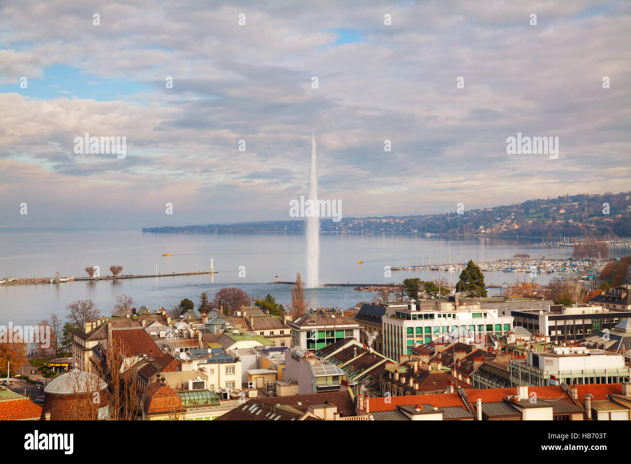 Vista aerea di Ginevra, Svizzera Foto Stock