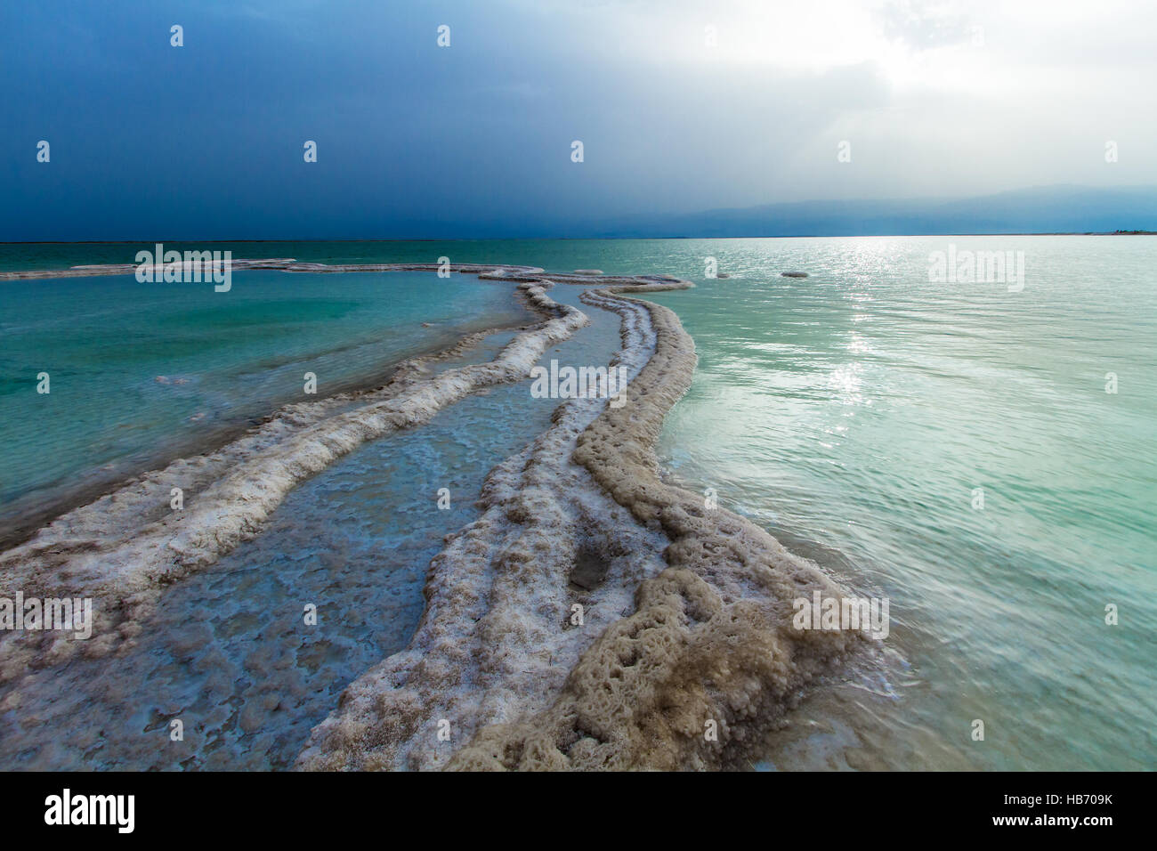 Bellissima costa del Mar Morto . Foto Stock