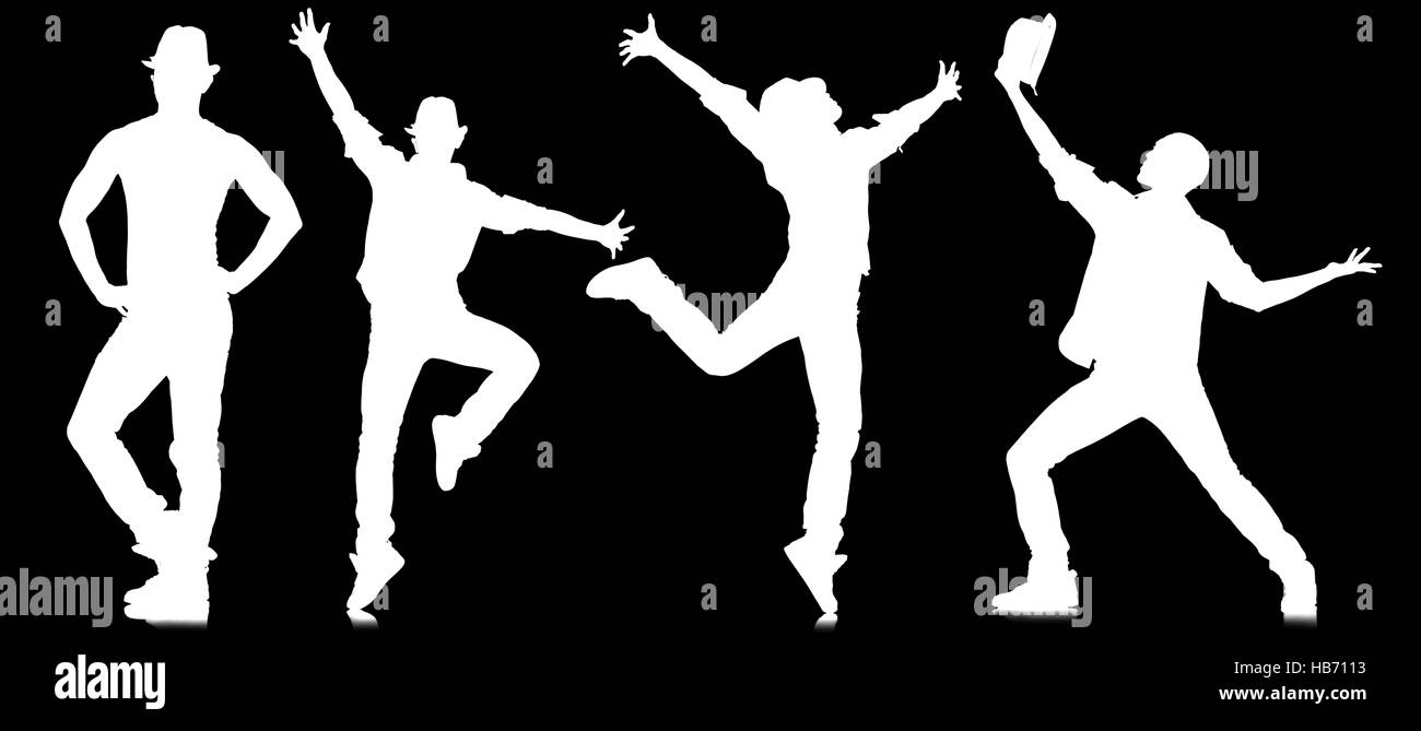 Sagome di ballerini in concetto di ballo Foto Stock
