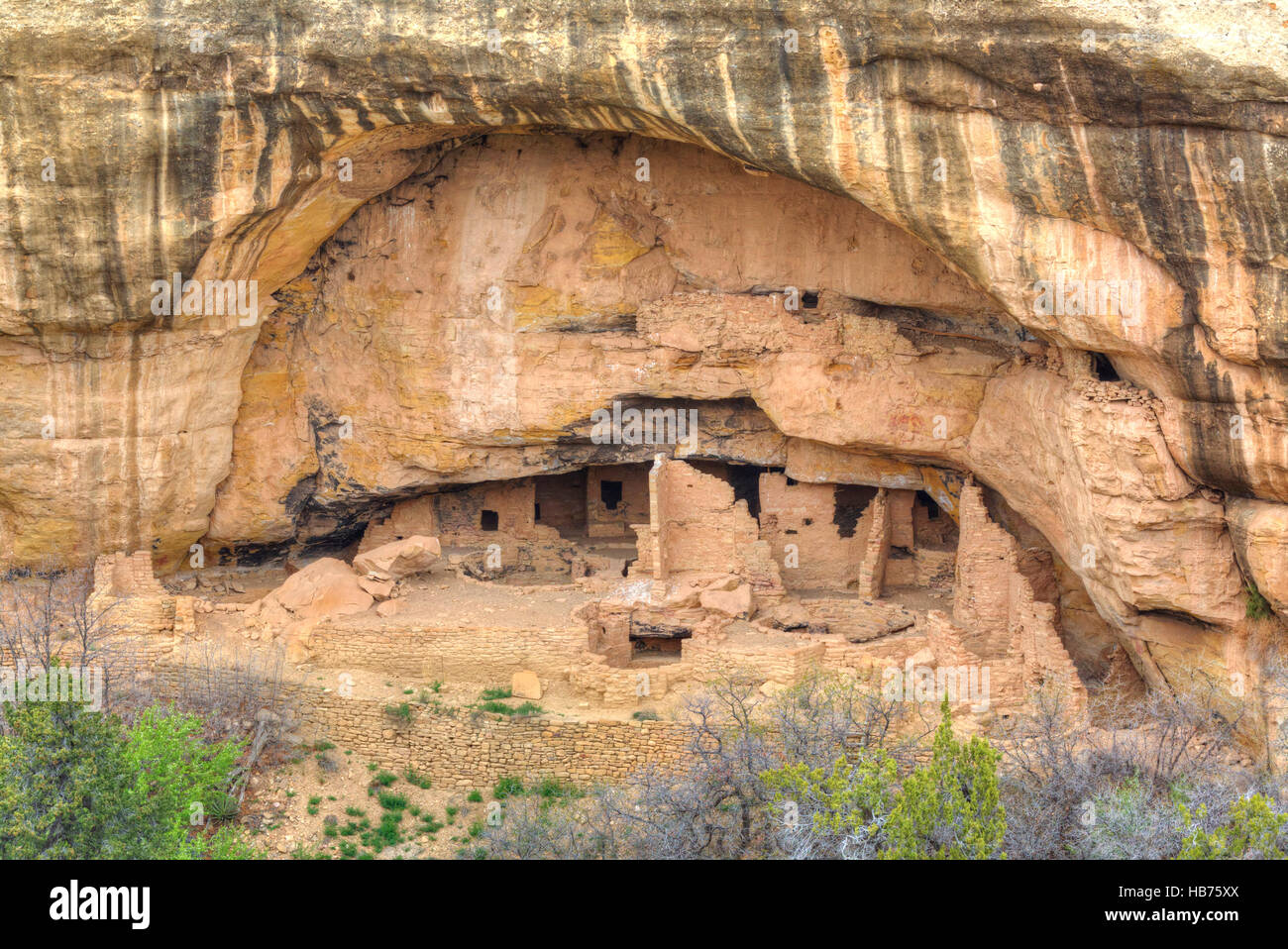 Rovine Anasazi, Oak Tree House, Mesa Verde National Park, sito Patrimonio Mondiale dell'UNESCO, 600 D.C. - 1.300 D.C., Colorado, STATI UNITI D'AMERICA Foto Stock