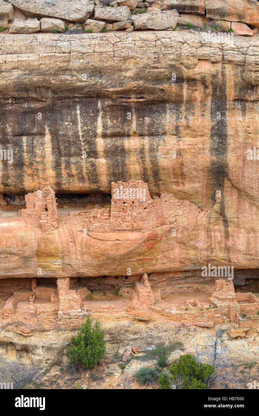 Rovine Anasazi, il tempio di fuoco, Mesa Verde National Park, sito Patrimonio Mondiale dell'UNESCO, 600 D.C. - 1.300 D.C., Colorado, STATI UNITI D'AMERICA Foto Stock