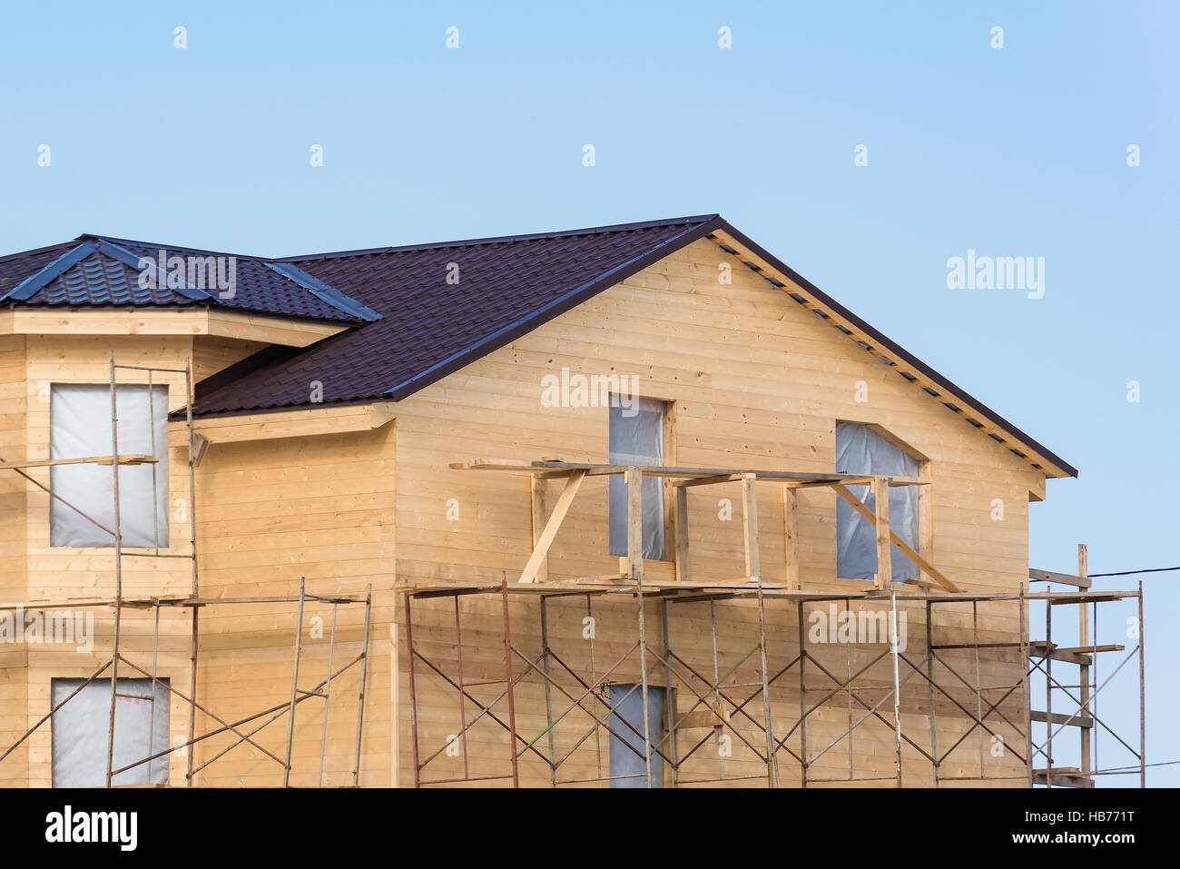 Nuova casa delle parti in legno per costruire Foto Stock