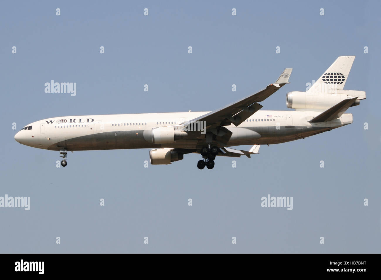 Ramstein/Germania settembre12, 2012: MD11 da World Cargo presso ramstein aeroporto. Foto Stock