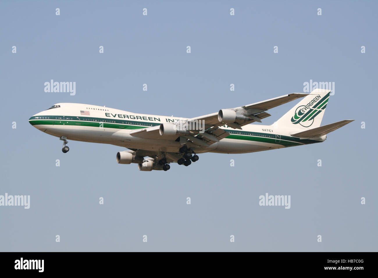 Ramstein/Germania settembre12, 2012: Boeing 747 da Evergreen a ramstein aeroporto. Foto Stock