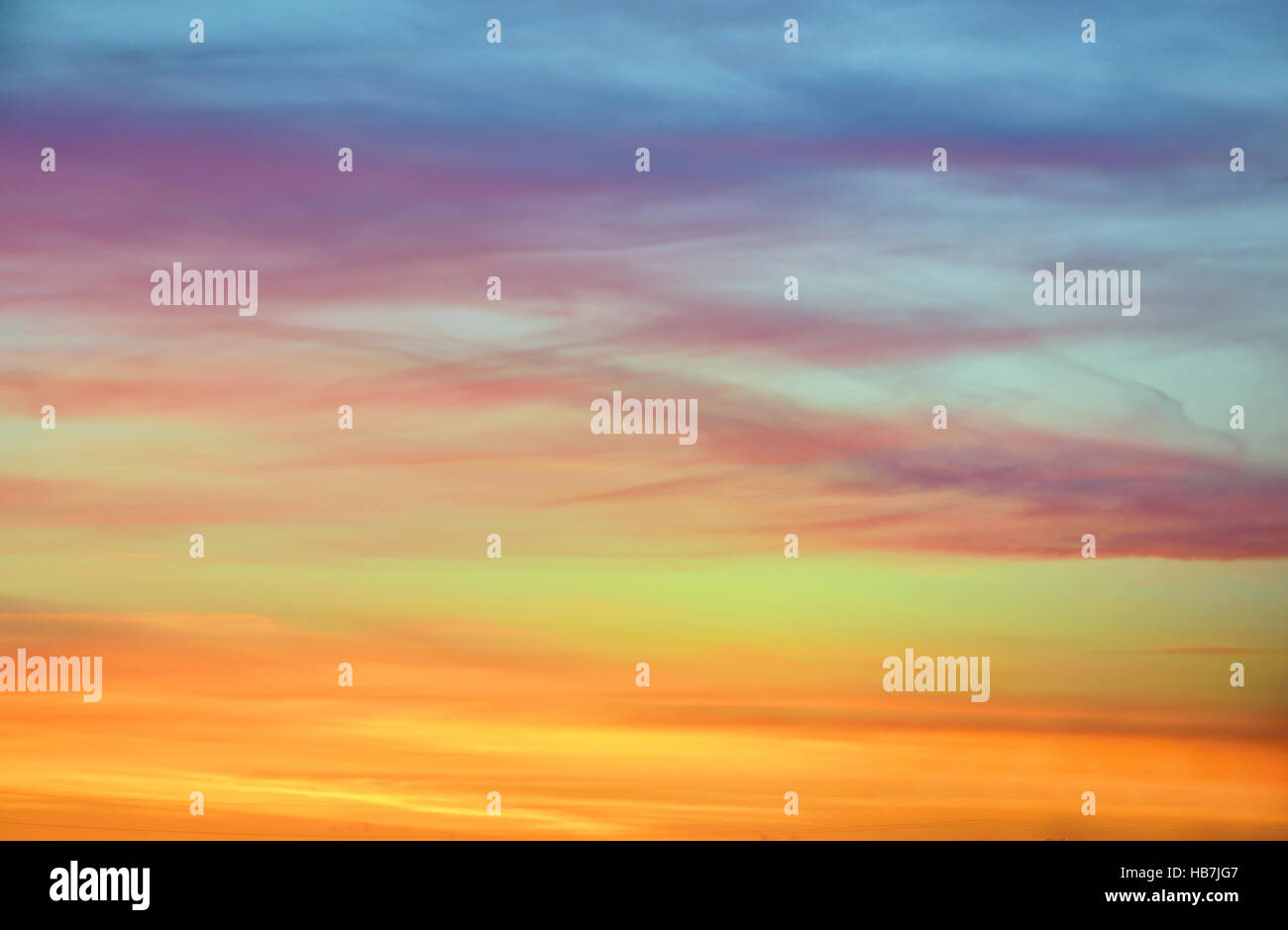 Colori pastello del Cielo di tramonto in Islanda Foto Stock