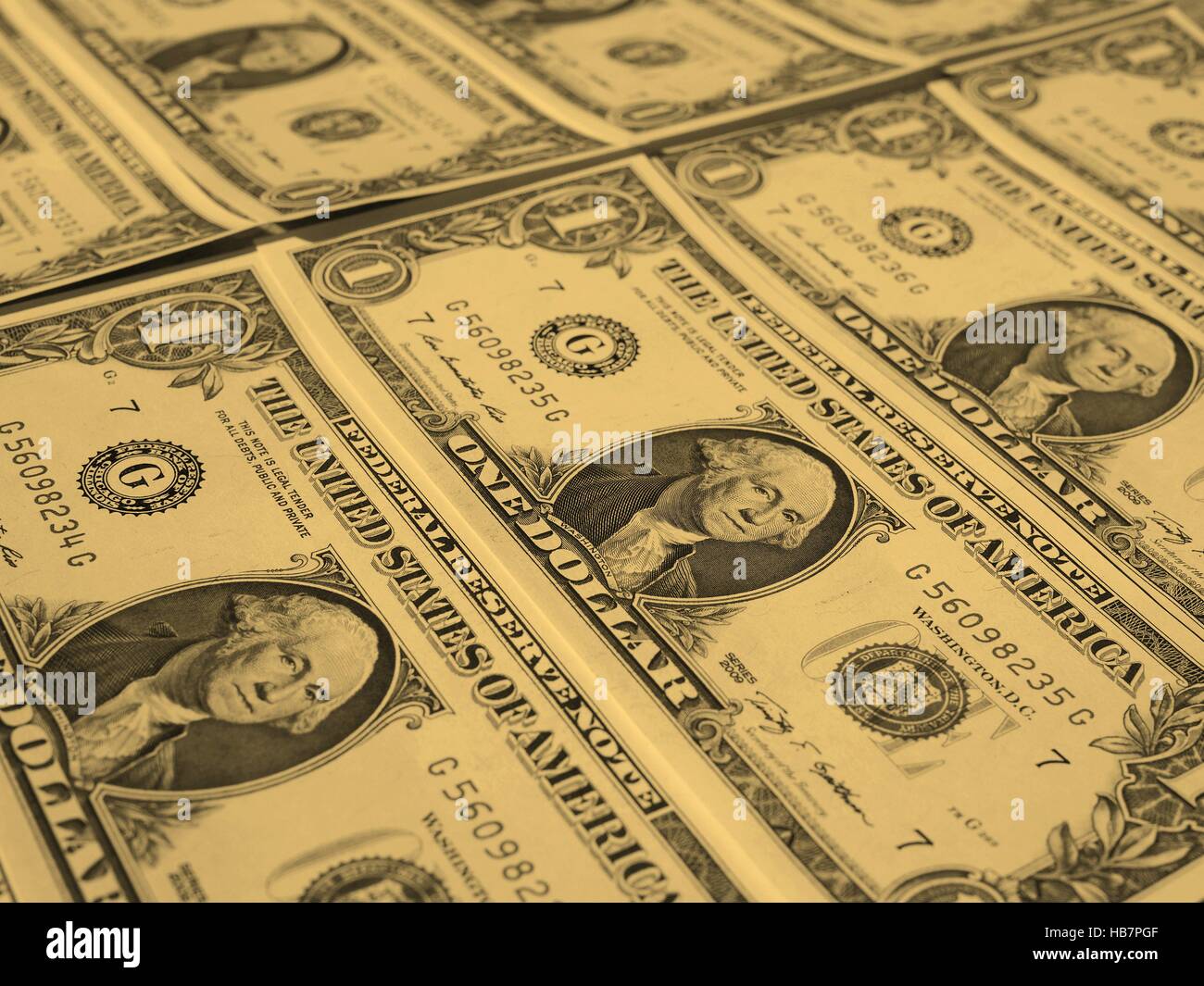 Dollar note 1 dollaro - vintage Foto Stock