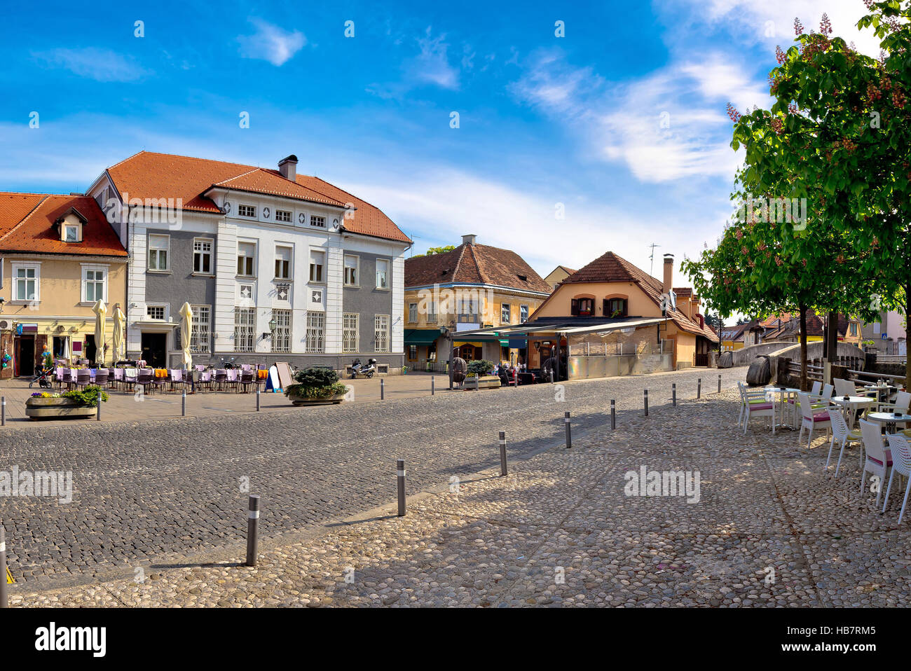 Città di Samobor, vista piazza Foto Stock