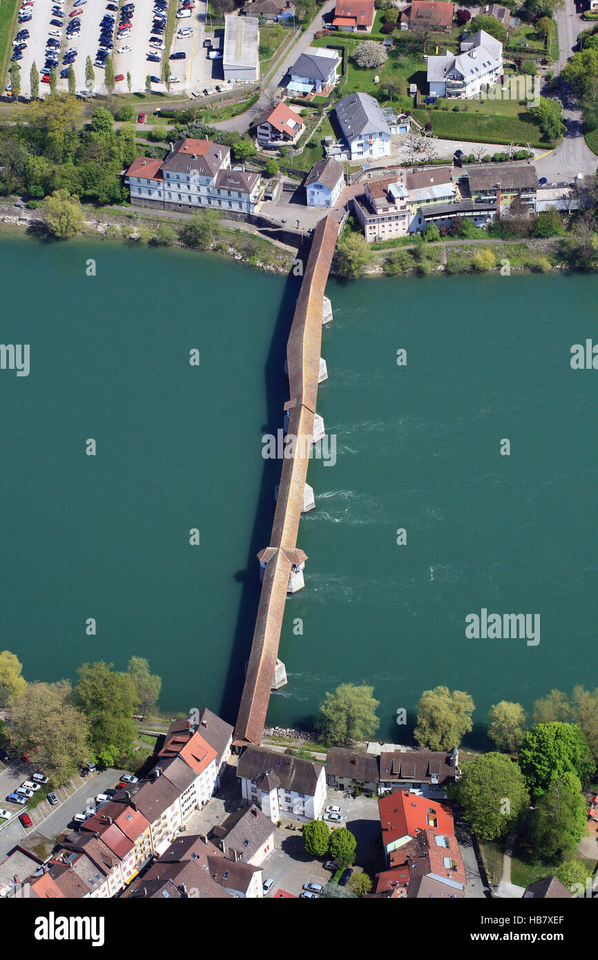 Bad Saeckingen, historische Holzbrücke, Foto Stock