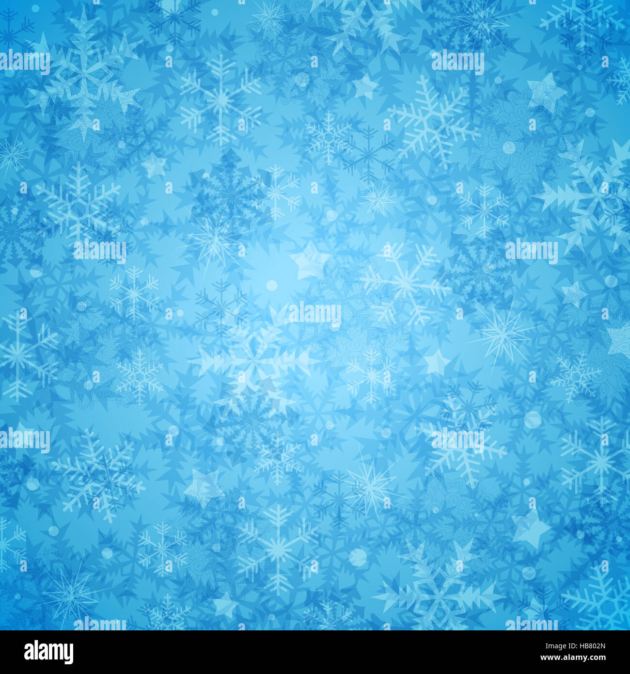 Blue abstract decorativo sullo sfondo di Natale con i fiocchi di neve. Foto Stock