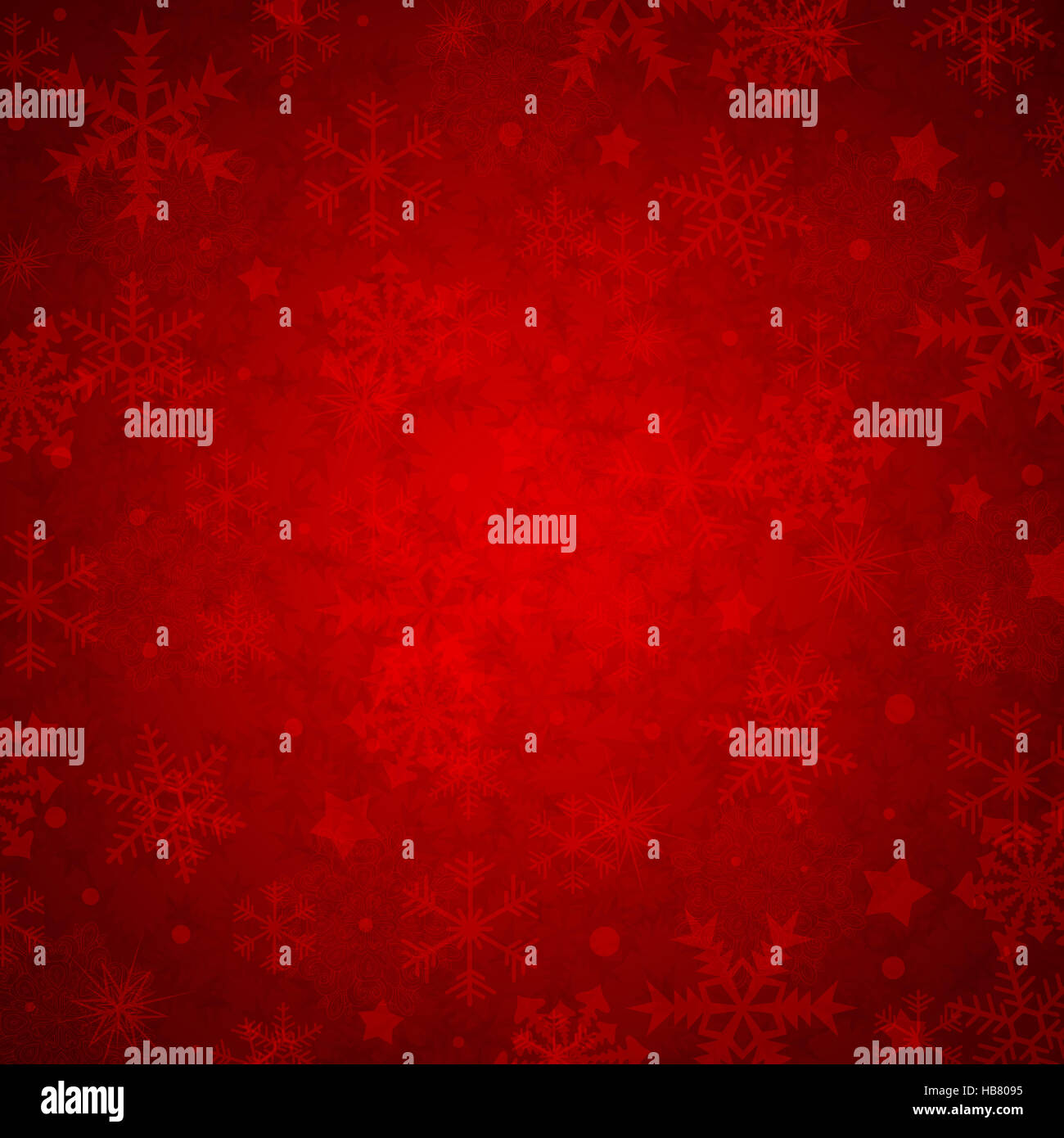 Red abstract decorativo sullo sfondo di Natale con i fiocchi di neve. Foto Stock