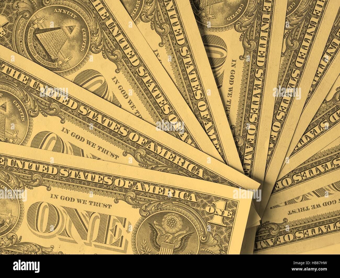 Dollar note 1 dollaro - vintage Foto Stock