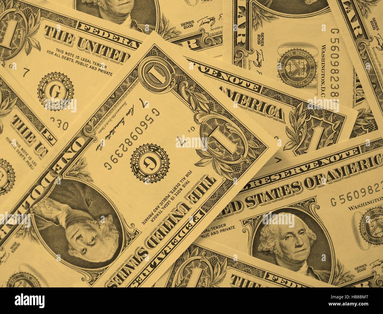 Dollar note 1 dollaro - vintage Foto Stock