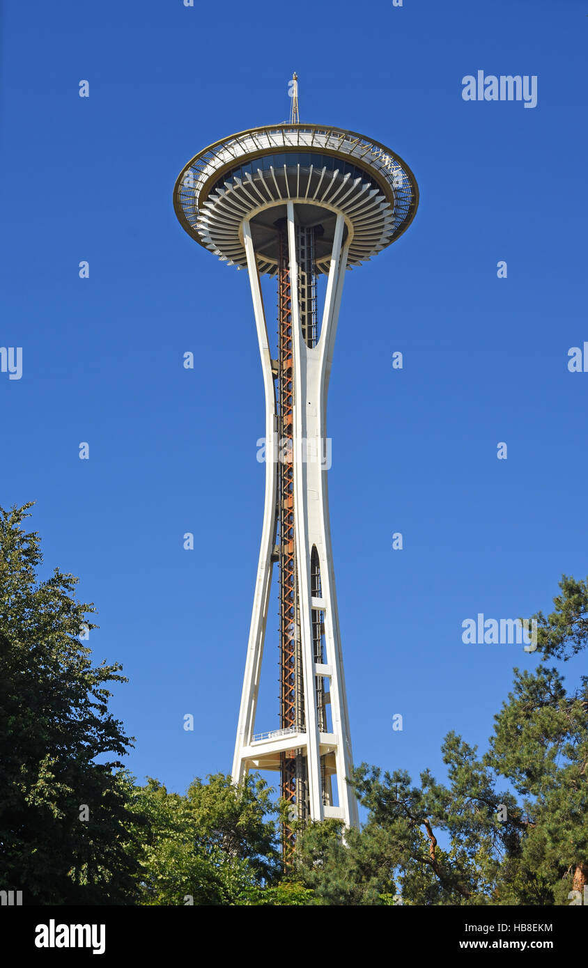 Lo Space Needle tower, Seattle, Washington, Stati Uniti d'America Foto Stock