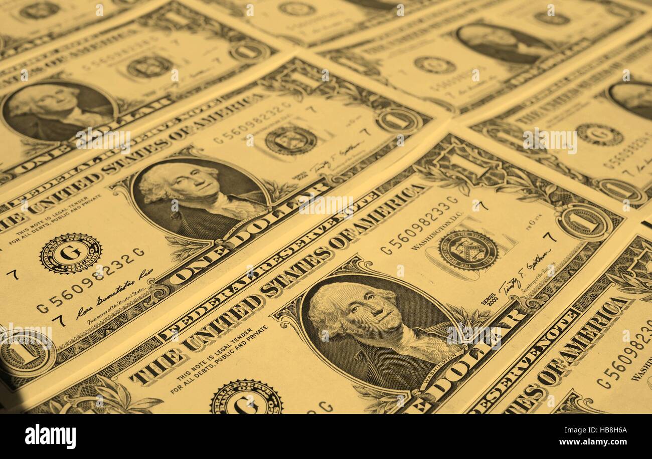 Dollar note 1 dollaro - vintage Foto Stock