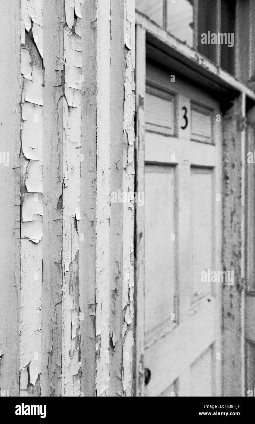 Dettaglio della vecchia porta con peeling paint Foto Stock