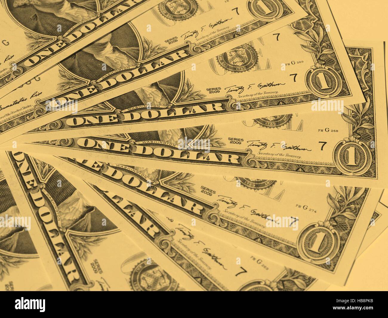 Dollar note 1 dollaro - vintage Foto Stock