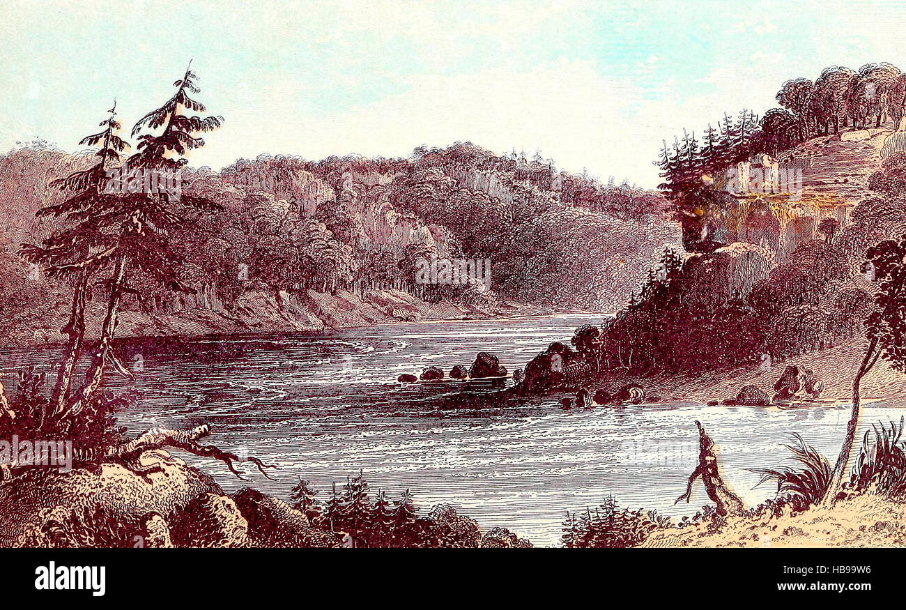 Vasca idromassaggio vicino Niagara caduta, nel 1860 circa Foto Stock