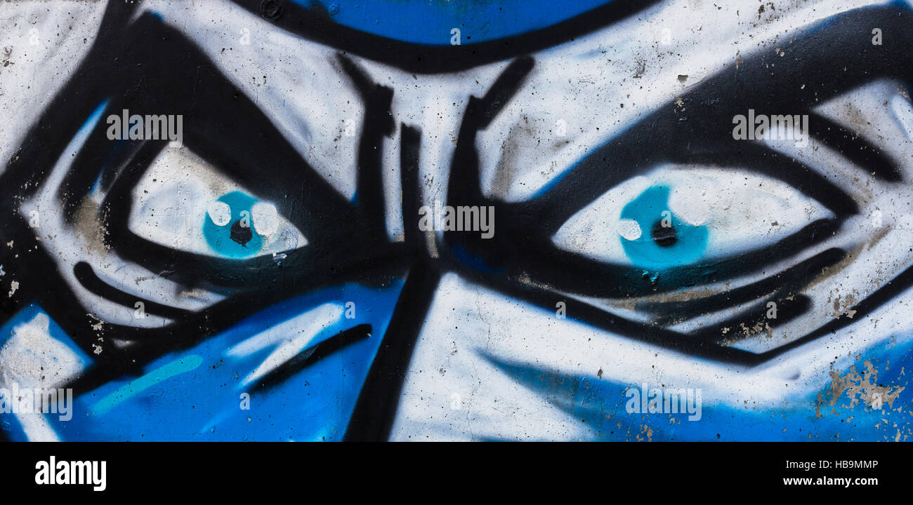 Monster i graffiti sulla parete Foto Stock