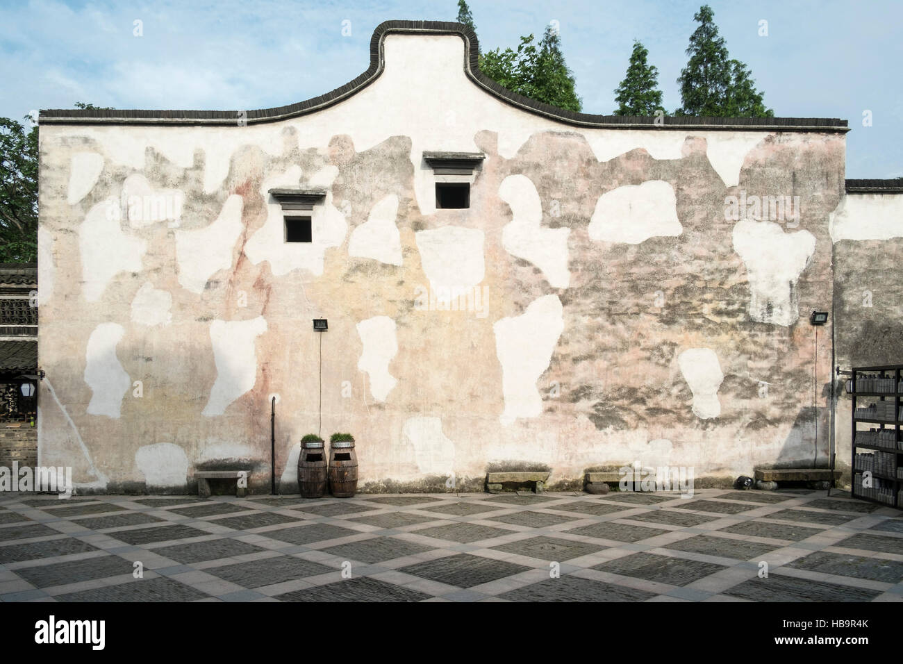 Vista della parete città Acqua di Wuzhen. La provincia di Zhejiang, Cina Foto Stock