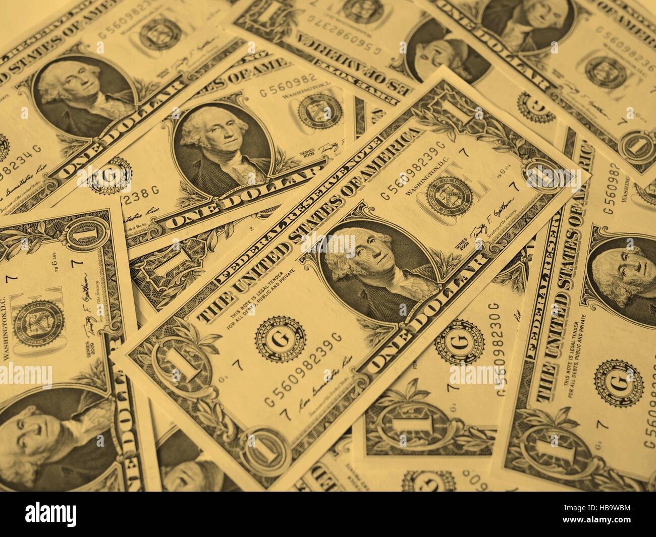 Dollar note 1 dollaro - vintage Foto Stock