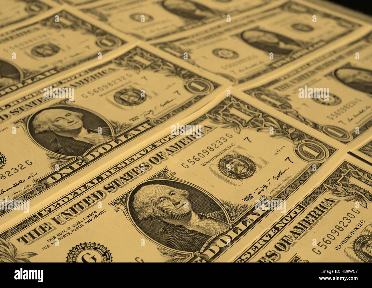 Dollar note 1 dollaro - vintage Foto Stock