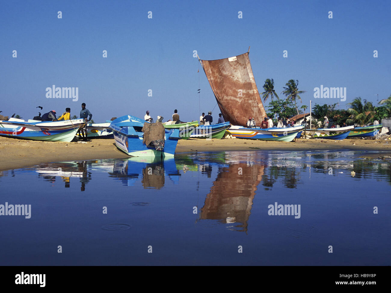 SRI LANKA NEGOMBO DHONI FISHINGBOAT Foto Stock