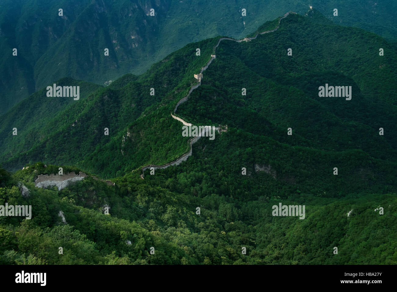 Jiankou Grande Muraglia, Xizhazi Village, Huairou County, Pechino, Cina Foto Stock
