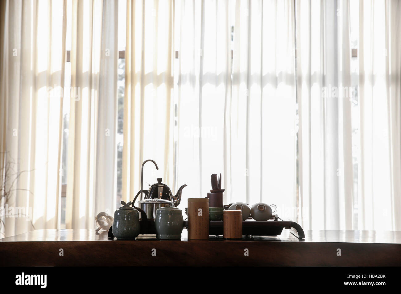 Cerimonia del tè cinese Foto Stock