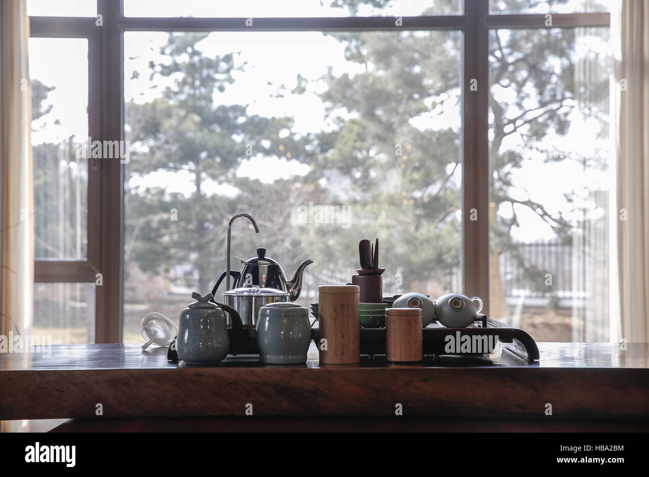 Cerimonia del tè cinese Foto Stock