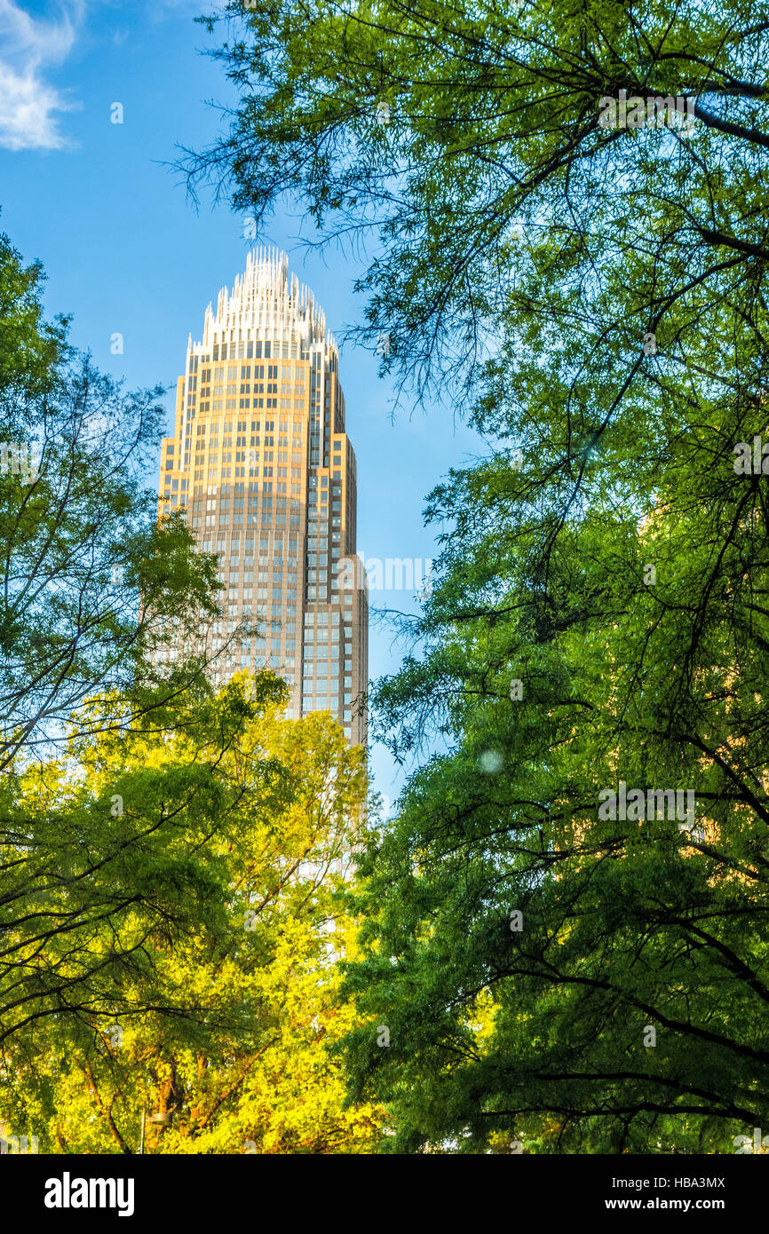 Per le strade delle città di Charlotte nella Carolina del nord Foto Stock