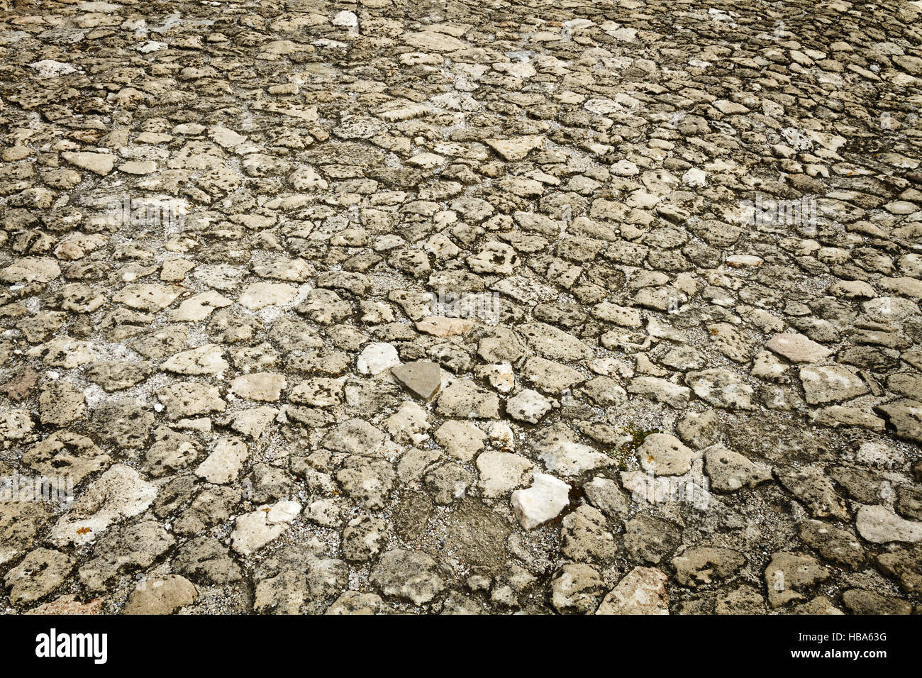 Ciottoli pavimentazione in pietra Foto Stock
