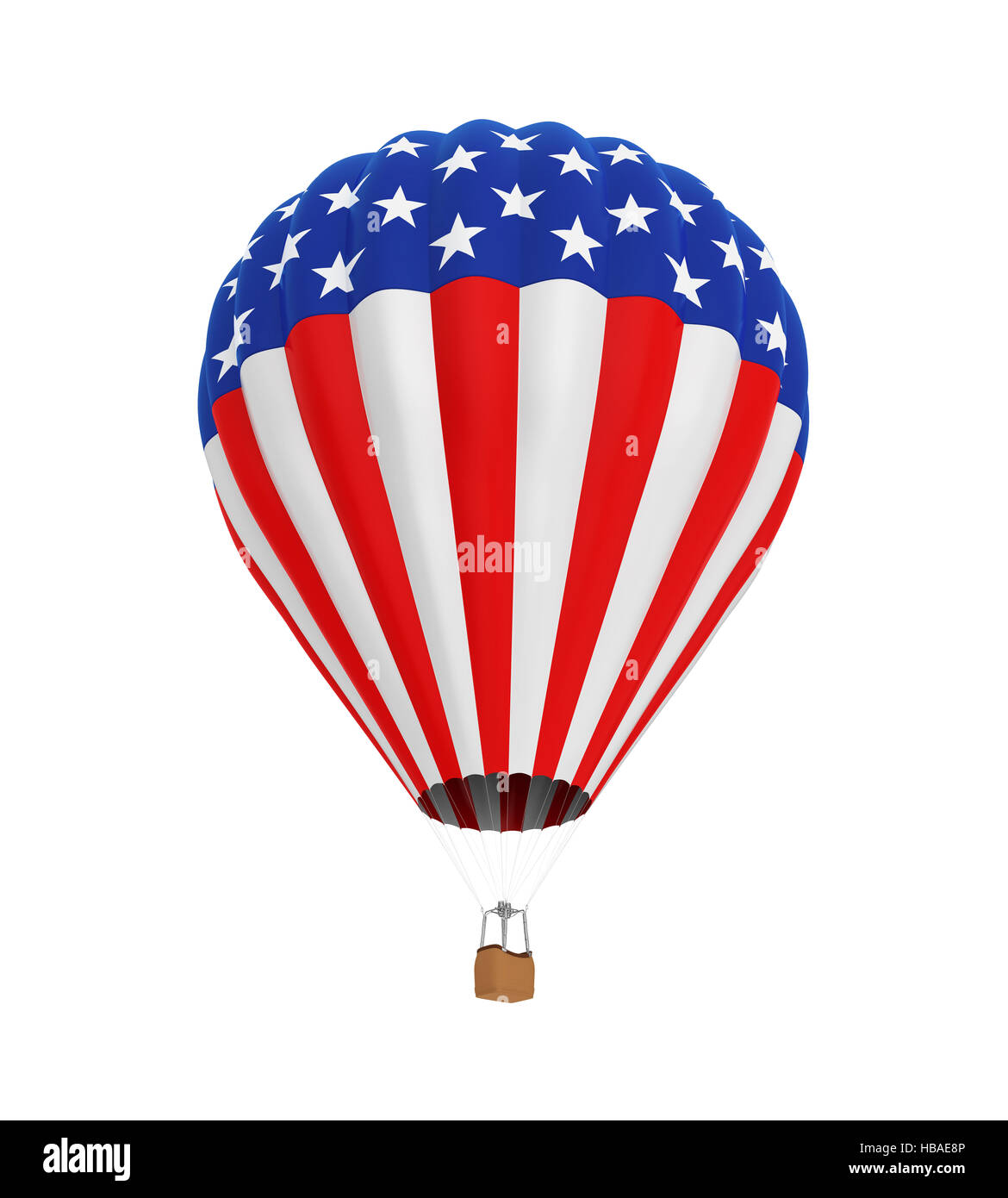 In mongolfiera ad aria calda con United States Flag Foto Stock