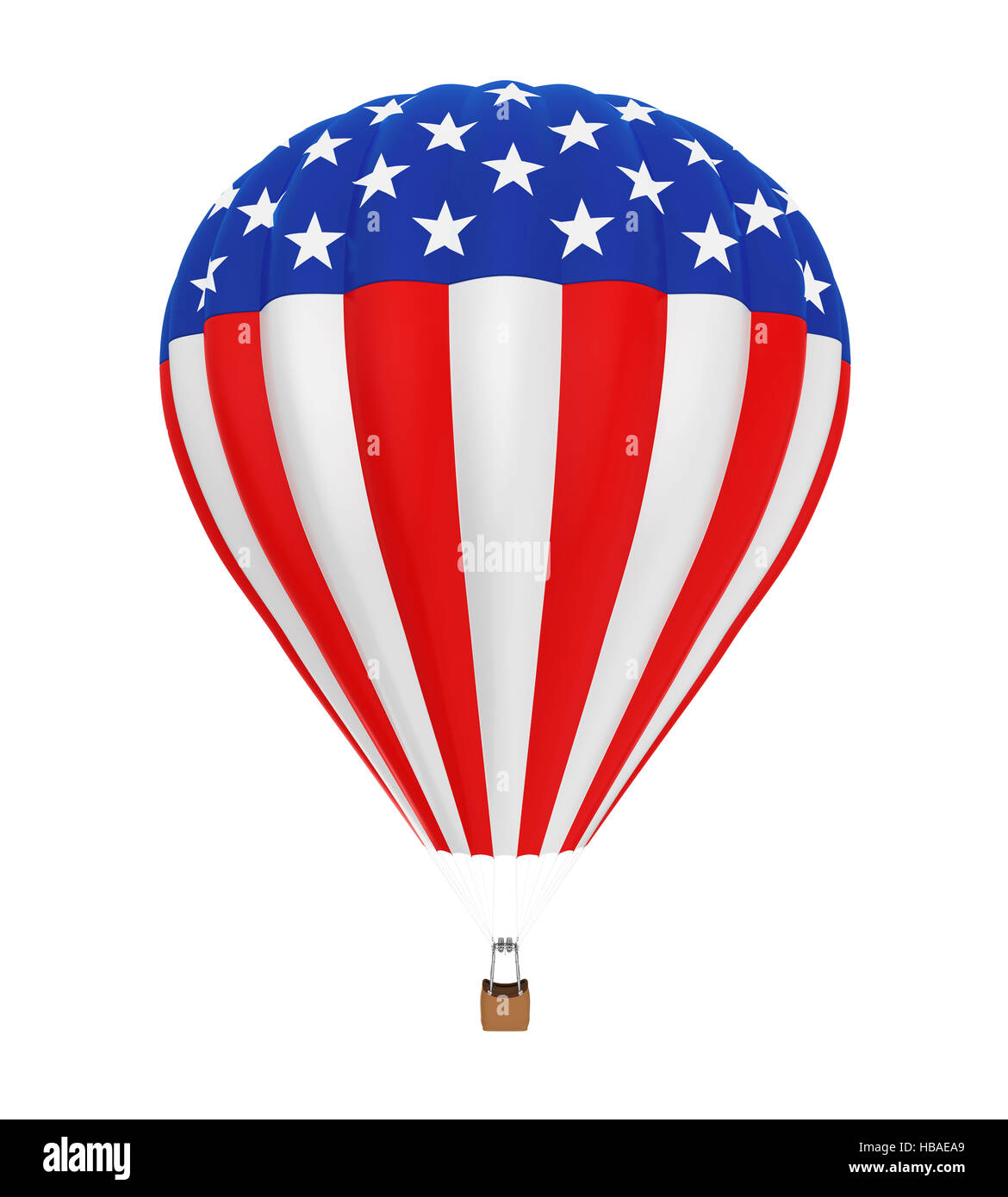 In mongolfiera ad aria calda con United States Flag Foto Stock