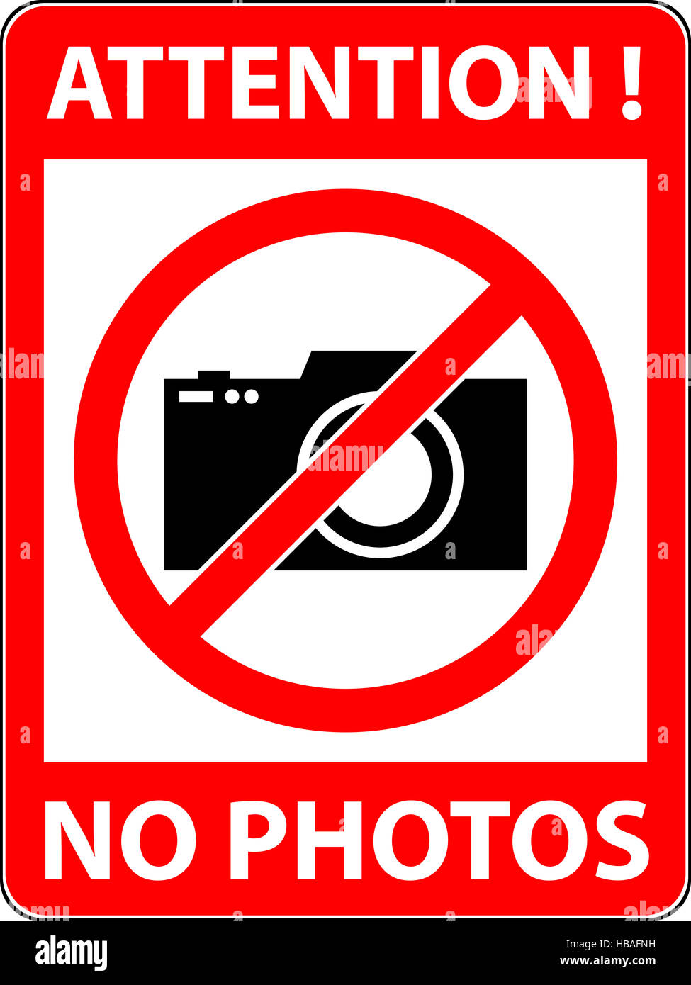 Nessuna fotografia, fotocamera simbolo vietato. Foto Stock