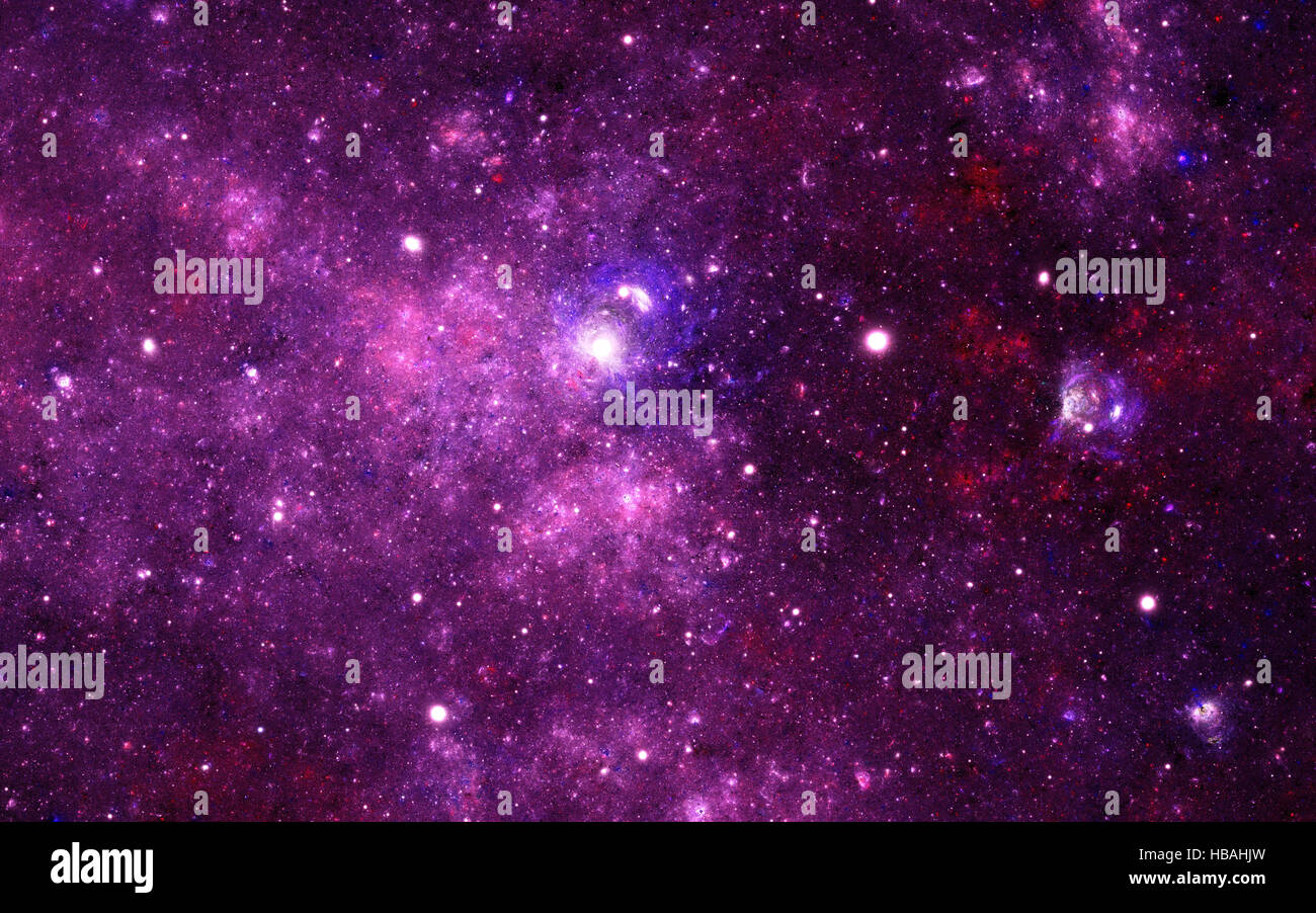 Nebulosa viola stelle sfondo Foto Stock