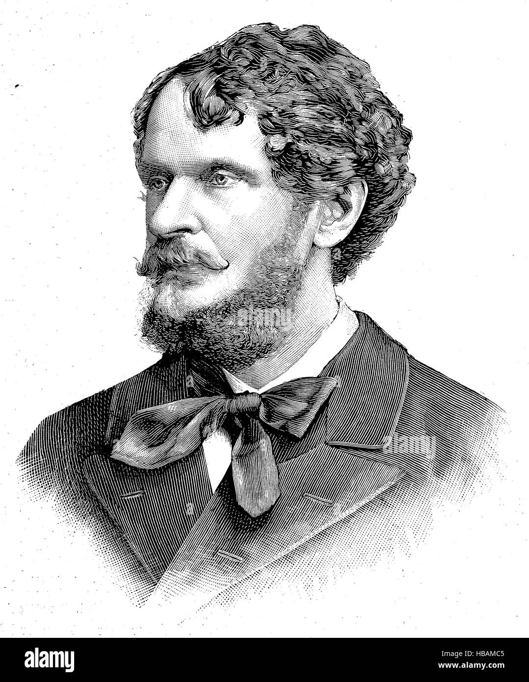 Conte Gyula Andrassy de Csikszentkiraly et Krasznahorka, 8 marzo 1823 , 18 febbraio 1890, era un statista ungherese, che ha servito come Primo Ministro di Ungheria, hictorical illustrazione dal 1880 Foto Stock