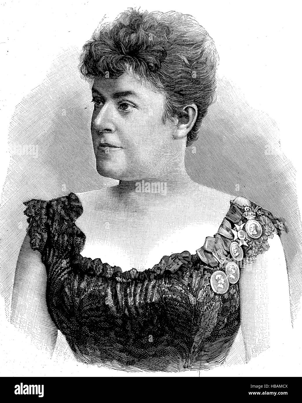 Therese Malten era il nome di fase di Teresa Mueller, 21 Giugno 1855 - 2 gennaio 1930, un ben noto tedesco soprano drammatico, hictorical illustrazione dal 1880 Foto Stock
