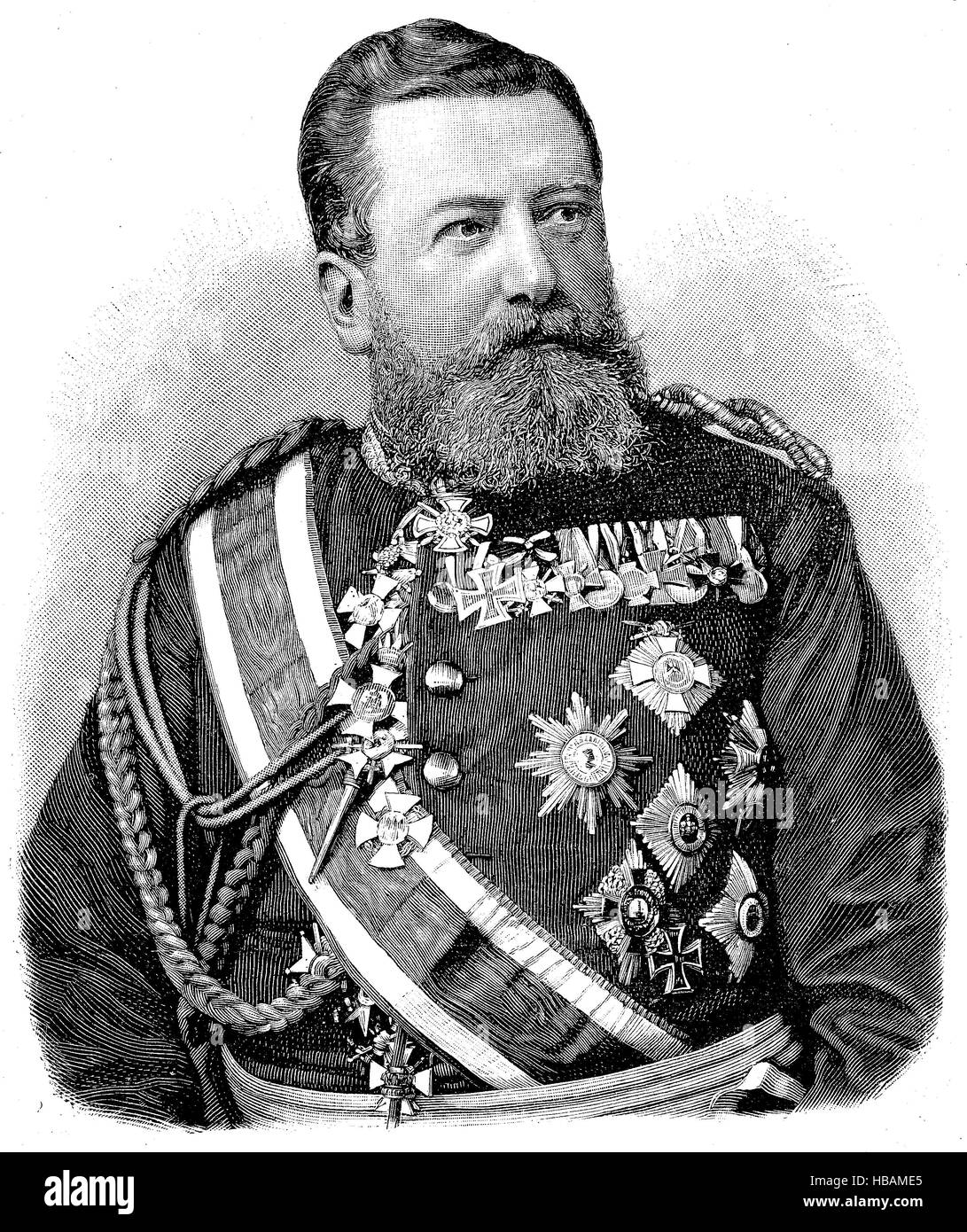 Julius von Verdy du Vernois, 19 Luglio 1832 - 30 settembre 1910, spesso nome breve Verdy, un tedesco generale e responsabile del personale, soprattutto notare sia per i suoi scritti militari e il suo servizio su Helmuth von Moltke the Elder il personale durante la guerra franco-prussiana, hictorical illustrazione dal 1880 Foto Stock