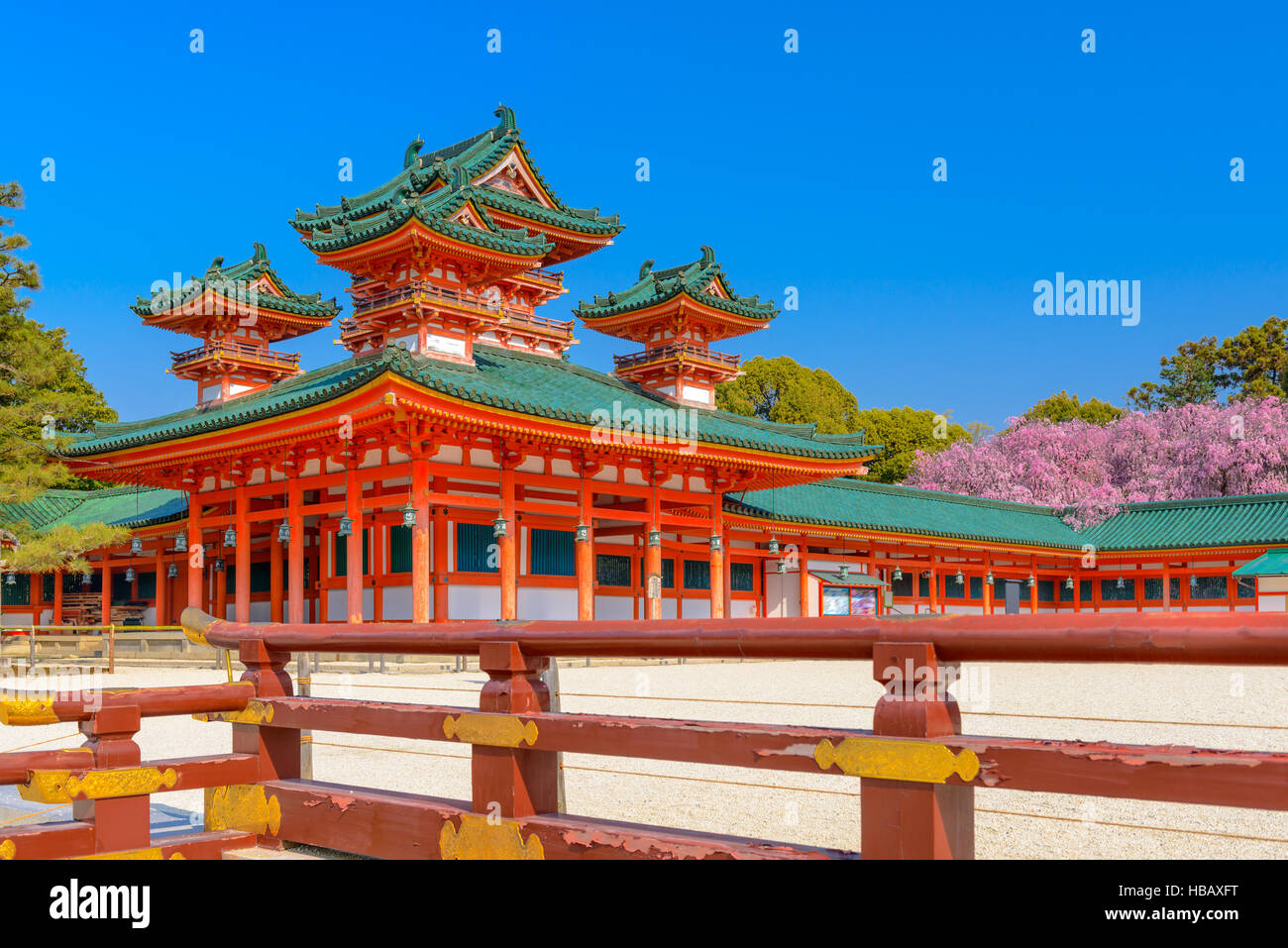 Kyoto, Giappone al Santuario Heian in primavera. Foto Stock