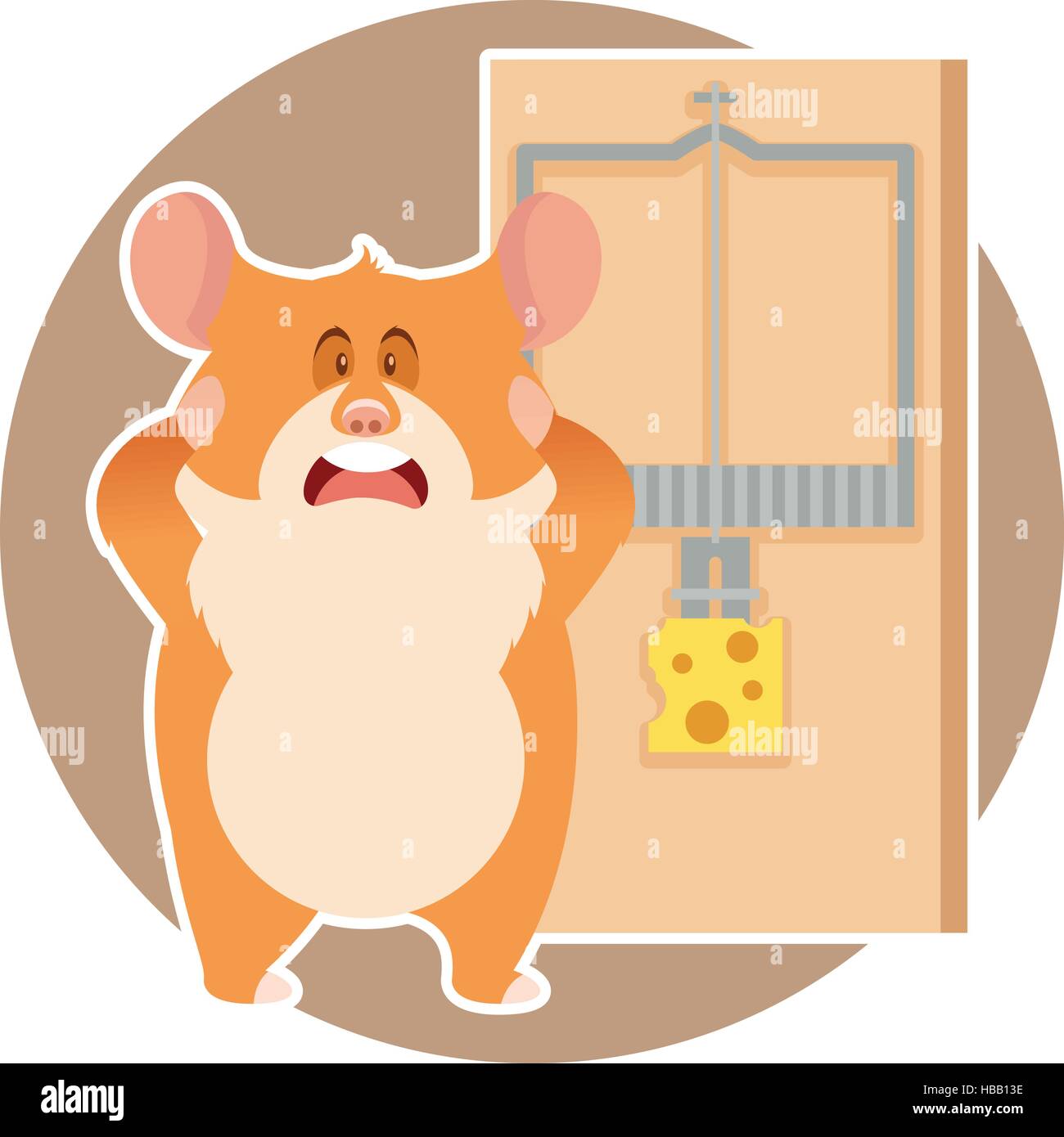 Immagine vettoriale del piano di criceto e un mousetrap Illustrazione Vettoriale