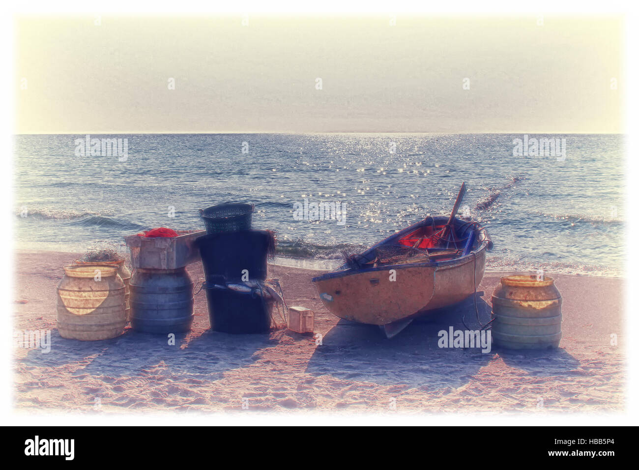 Piccola barca da pesca Foto Stock