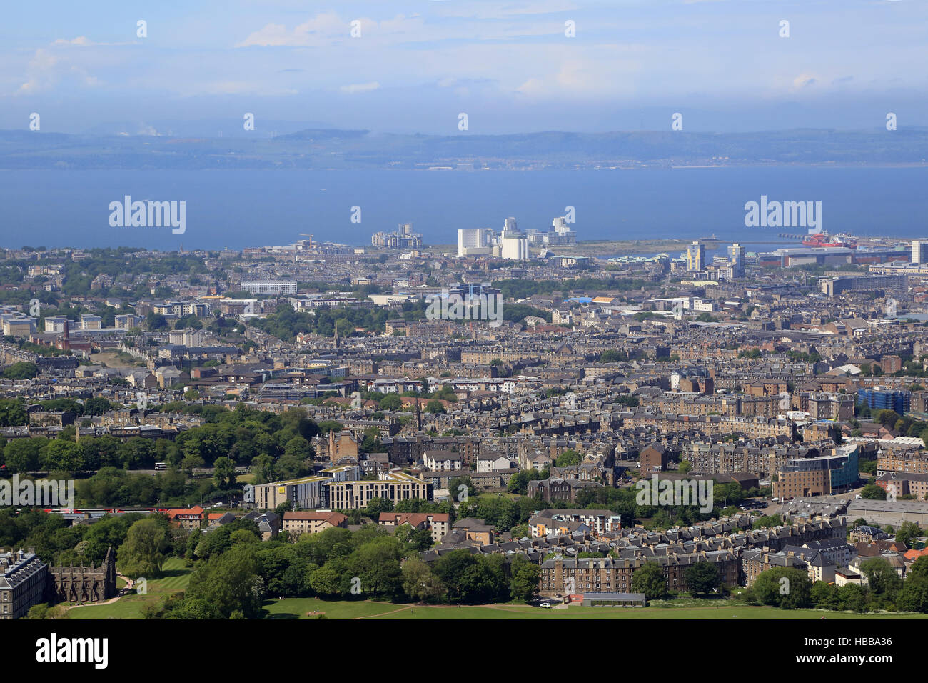 Edinburgh, Leith Docks e Firth of Forth Foto Stock