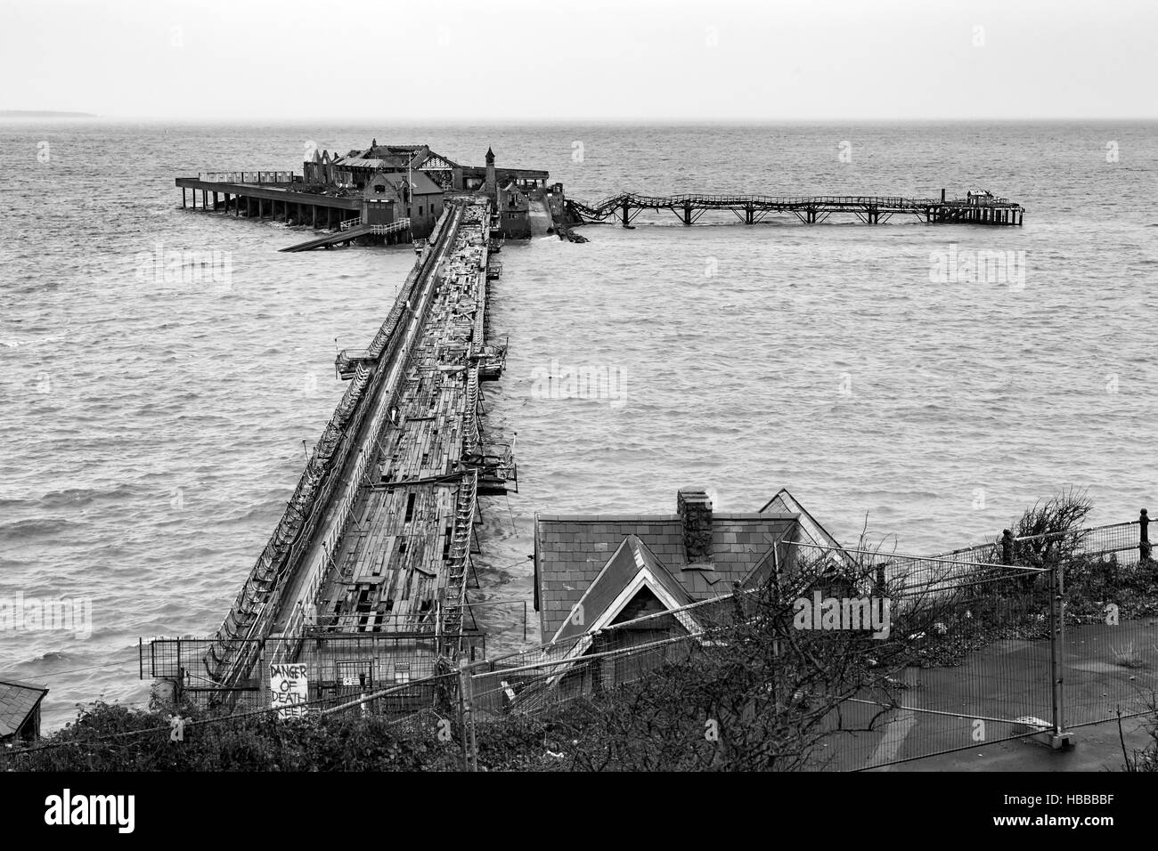 Abbandonati Birnbeck Vittoriano Peir, Weston Super Mare, North Somerset. Foto Stock