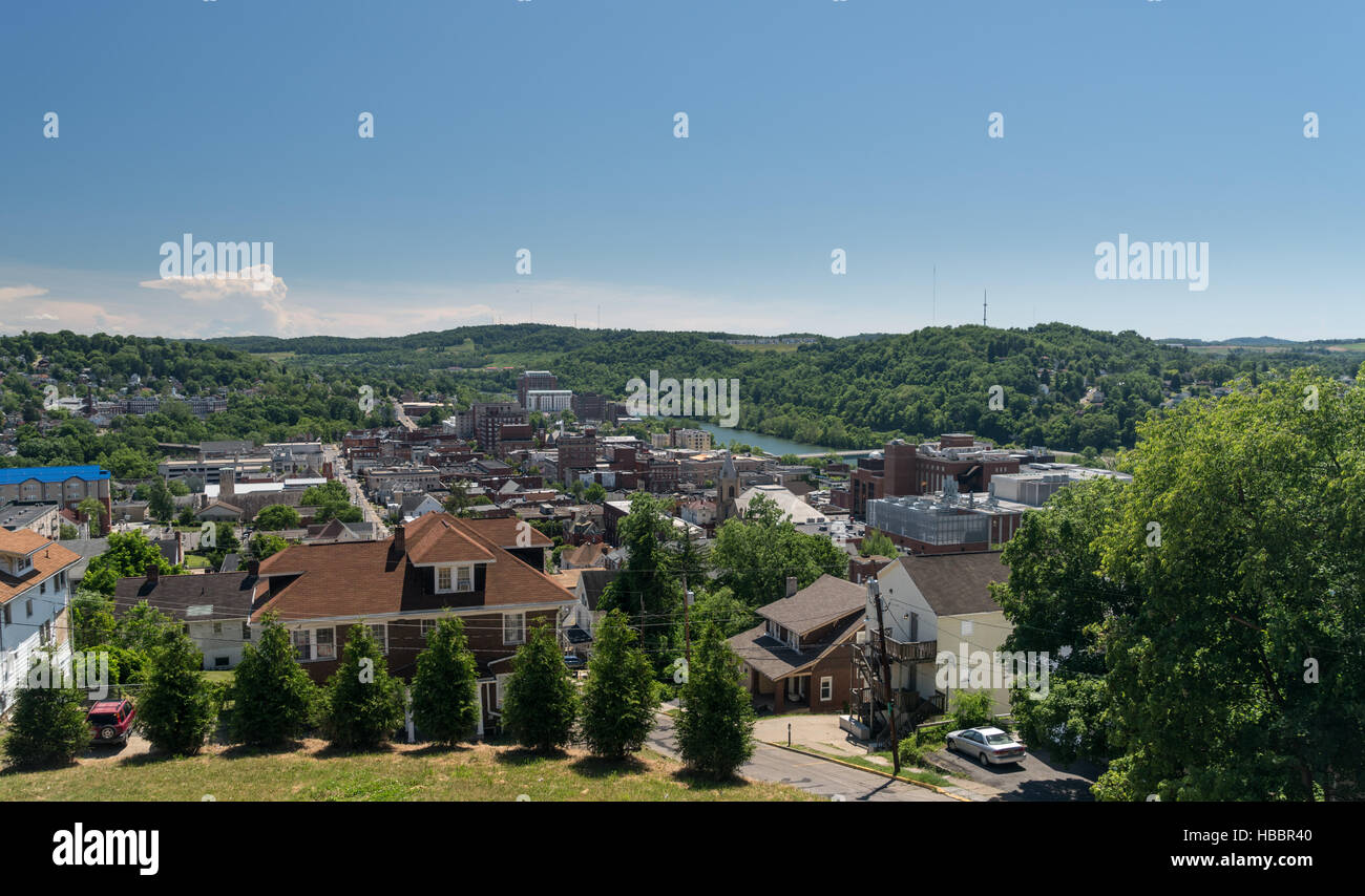 Panoramica della città di Morgantown WV Foto Stock