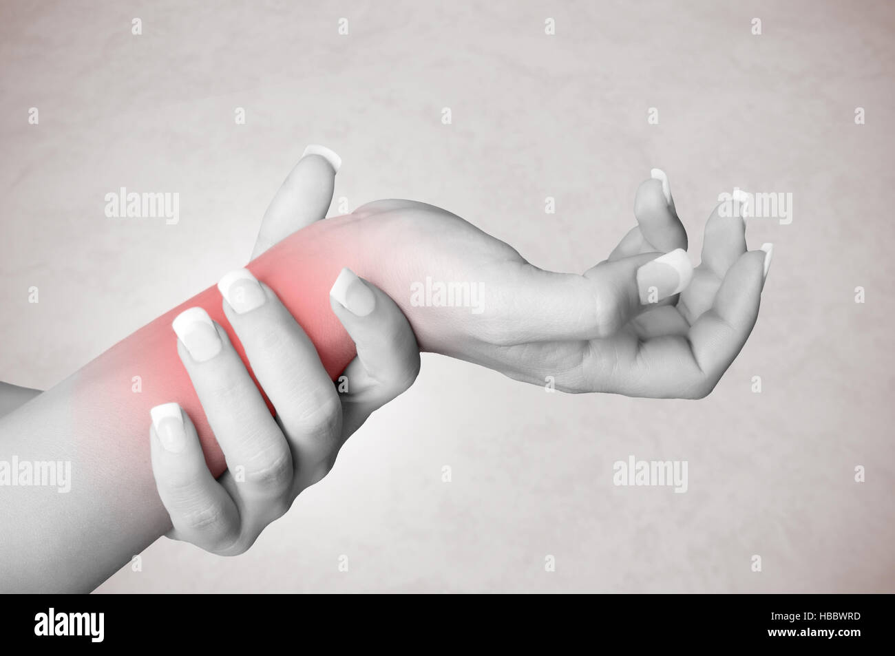 Dolore al polso Foto Stock